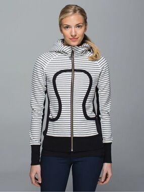 Lululemon Scuba Hoodie II - Parallel Stripe Heathered White Heathered